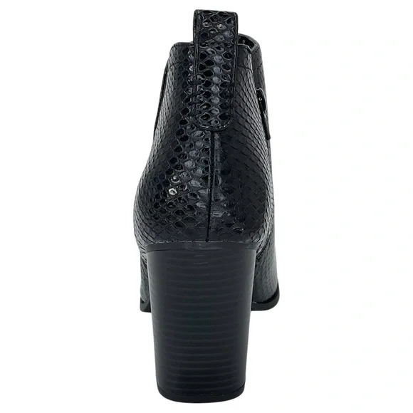 Sun + Stone Pollyy Black Faux Snakeskin Style Womens Ankle Boots Size 8.5M - Picture 4 of 13